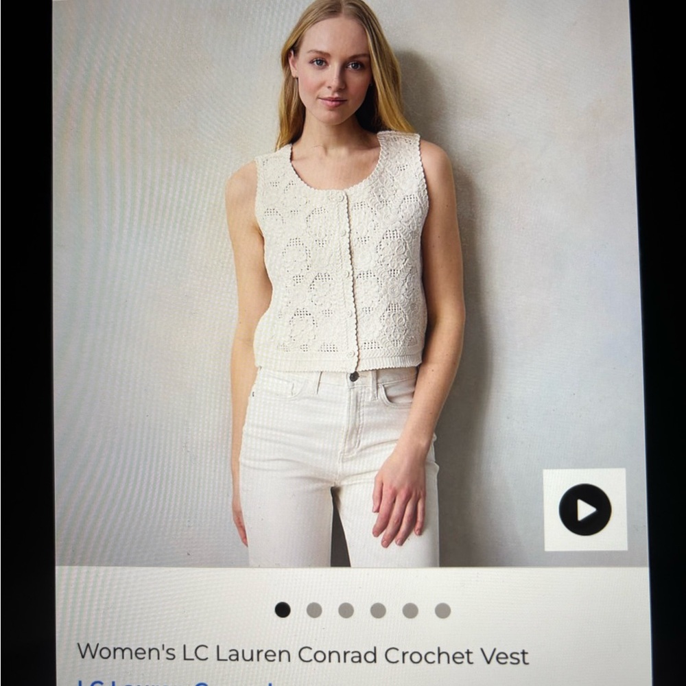 LC Lauren Conrad Crochet Vest